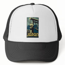 Japan, Japanese Govt Railways Travel Poster Trucker Hats