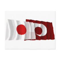 Japan & Kumamoto Waving Flags postcards by Vexillophile Japan & Kumamoto Waving Flags postcards