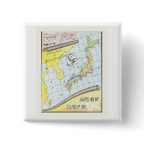 Japan Map Vintage Japanese Silk Label Pinback Button