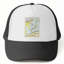 Japan Map Vintage Japanese Silk Label Mesh Hats