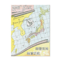 Japan Map Vintage Japanese Silk Label Post Cards