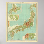Japan map with shipping routes print