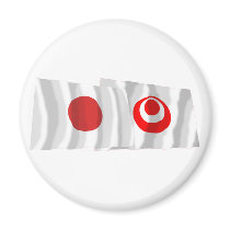 Japan & Okinawa Waving Flags magnets by Vexillophile Japan & Okinawa Waving Flags magnets