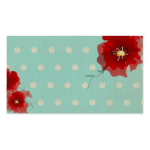 Japan red flower polka dots limited  business card