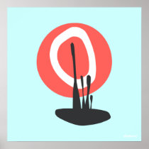 Japan Sunset Flower Poster