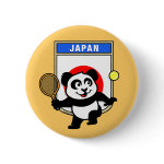 This adorable little panda loves to get out on the court and hits some balls. Panda plays in front of a large flag of Japan. This is a great design for anyone who loves to play tennis, watch tennis or just loves cute pandas.