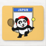 This adorable little panda loves to get out on the court and hits some balls. Panda plays in front of a large flag of Japan. This is a great design for anyone who loves to play tennis, watch tennis or just loves cute pandas.