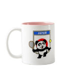 This adorable little panda loves to get out on the court and hits some balls. Panda plays in front of a large flag of Japan. This is a great design for anyone who loves to play tennis, watch tennis or just loves cute pandas.