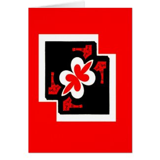 Rouge abstrait japonais card