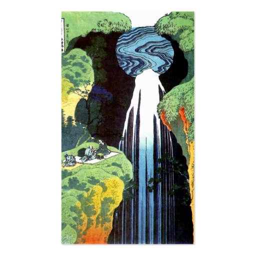 Japanese Art Hokusai Amida Waterfall Fine Art Business Card (back side)