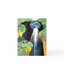 Japanese Art Hokusai Amida Waterfall Fine Art Greeting Cards