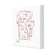 Japanese ASCII Art “beer” Canvas Print
