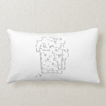 Japanese ASCII Art「beer」(lumbar) Throw Pillow