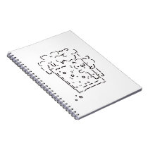 Japanese ASCII Art「beer」 Spiral Note Book