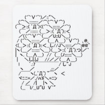 Japanese ASCII Art “bouquet” black Mouse Pad