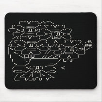 Japanese ASCII Art “bouquet” white Mouse Pads