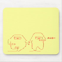 Japanese ASCII Art “everyone ~” (red) Mouse Pad