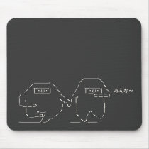 Japanese ASCII Art “everyone ~” (white) Mouse Pads