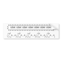 Japanese ASCII Art “USA! USA! USA!” Bumper Sticker