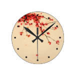 Japanese Autumn Art Round Wallclock