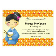 Japanese Birthday theme Announcements