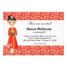 Japanese Birthday theme Invitation
