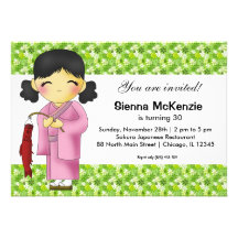 Japanese Birthday theme Invitation