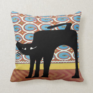 Japanese Black Cat Print Throw Pillows
