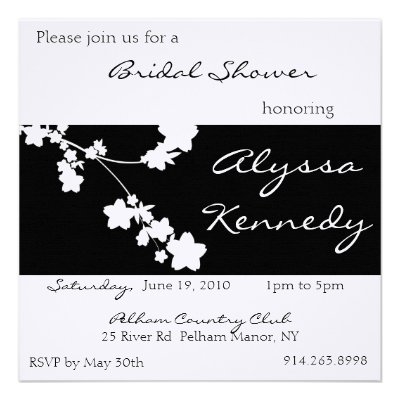 Japanese Black & White Bridal Shower Invite