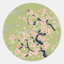 illustration, japan, japanese, ninja, samurai, sakura, nippon, asia, cherry-blossom, graphic, flower, vintage, fujiya, art, oriental, pink, pop, cute, pretty, blossom, china, chinese, Sticker with custom graphic design