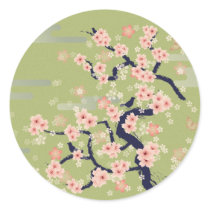 illustration, japan, japanese, ninja, samurai, sakura, nippon, asia, cherry-blossom, graphic, flower, vintage, fujiya, art, oriental, pink, pop, cute, pretty, blossom, china, chinese, Sticker with custom graphic design