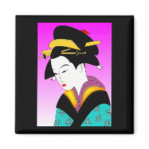 Japanese Blue Kimono magnets by Regella Japanese Blue Kimono magnets