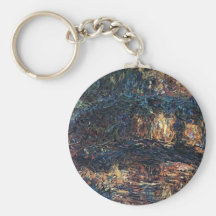 Japanese Bridge by Monet, Vintage Impressionism Keychain