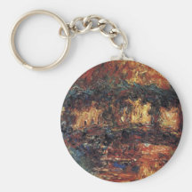 Japanese Bridge, Monet, Vintage Impressionism Art Keychain