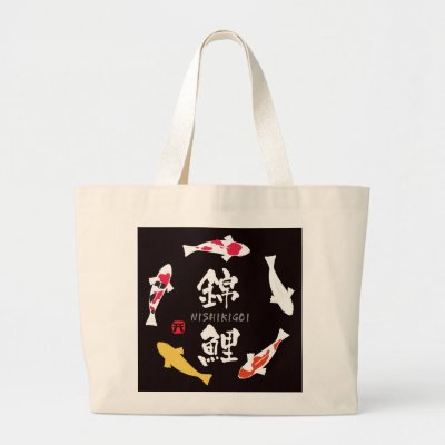 Japanese Carp Koi or Nishikigoi Tote Bags by Miyajiman