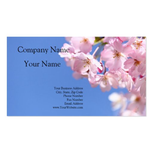 Japanese Cherry Blissom Business Card Templates (front side)