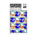 japanese cherry blossom design postage stamp