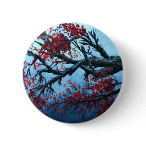 japanese cherry blossom flower tree  oriental art pinback buttons