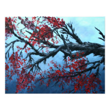 japanese cherry blossom flower tree  oriental art invitations