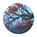 japanese cherry blossom flower tree  oriental art magnet