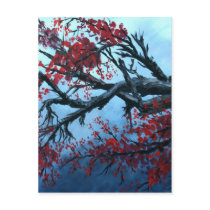 japanese cherry blossom flower tree  oriental art post card