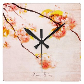 Japanese cherry blossom, personalised wall clock