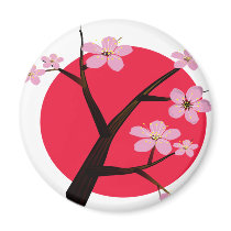 Japanese Cherry Blossom Tattoo Magnet