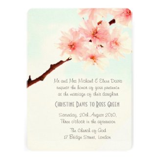 Japanese cherry wedding invitation