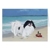Japanese Chin at the Beach cards