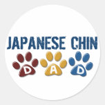 JAPANESE CHIN Dad Paw Print 1 Round Sticker