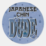 Japanese Chin DUDE Round Stickers
