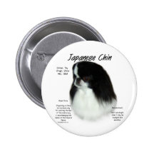 Japanese Chin History Design Pinback Buttons