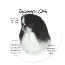 Japanese Chin History Design Round Sticker