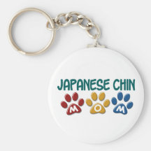 JAPANESE CHIN Mom Paw Print 1 Key Chains